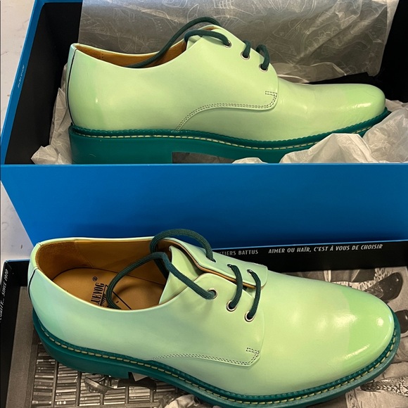 FLUEVOG BRAND NEW IN BOX WINNIE MINT GREEN SHOE women’s 9 men’s 7 - Picture 4 of 7